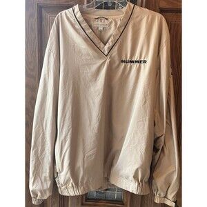 Cutter & Buck Pull Over Windbreaker Tan Khaki Size XXL V Neck Long Sleeve Golf